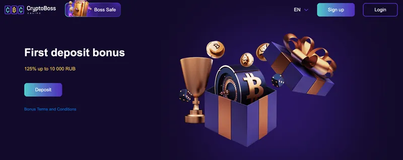Бонусы казино Криптобосс